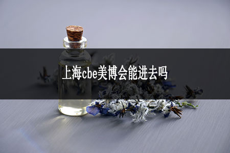 上海cbe美博会能进去吗